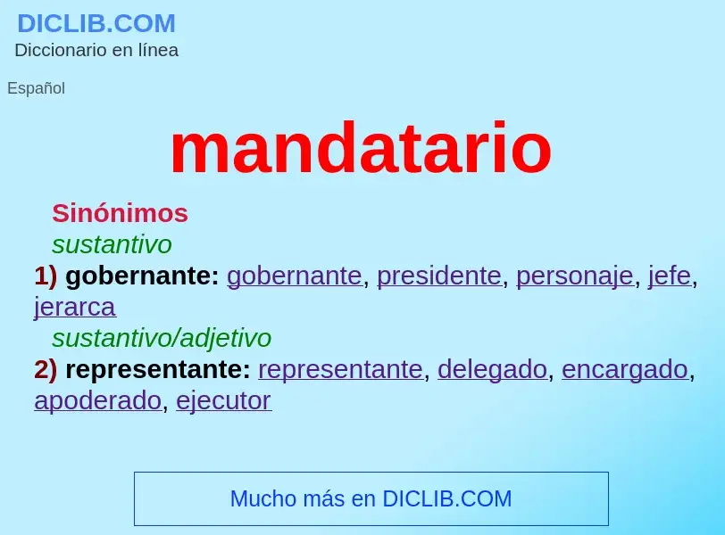 Was ist mandatario - Definition