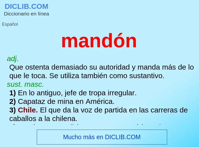 Wat is mandón - definition