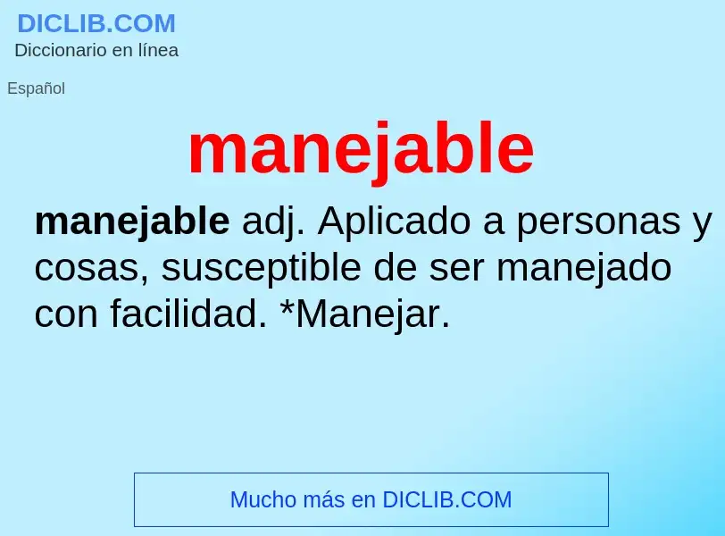 What is manejable - meaning and definition