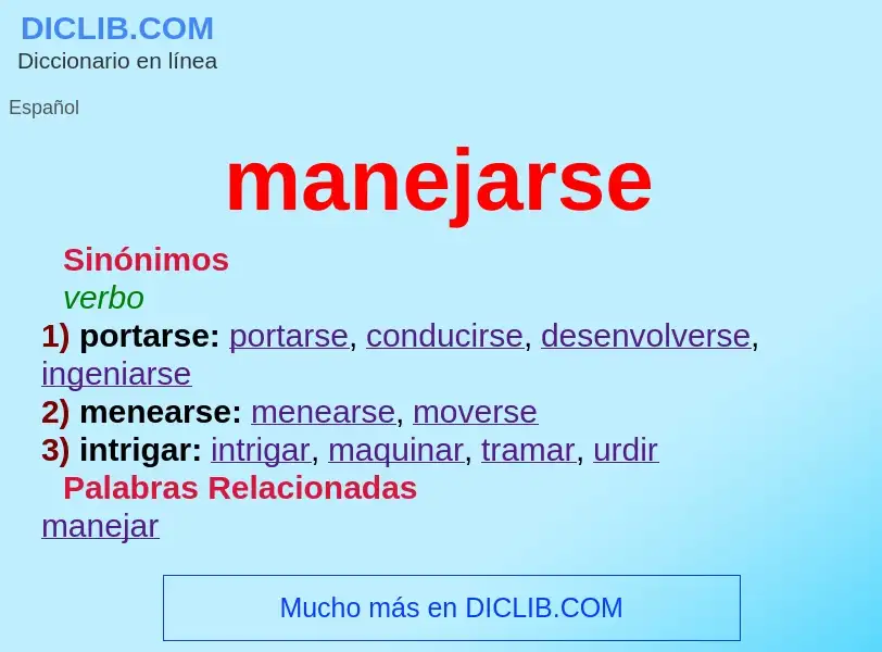 What is manejarse - meaning and definition