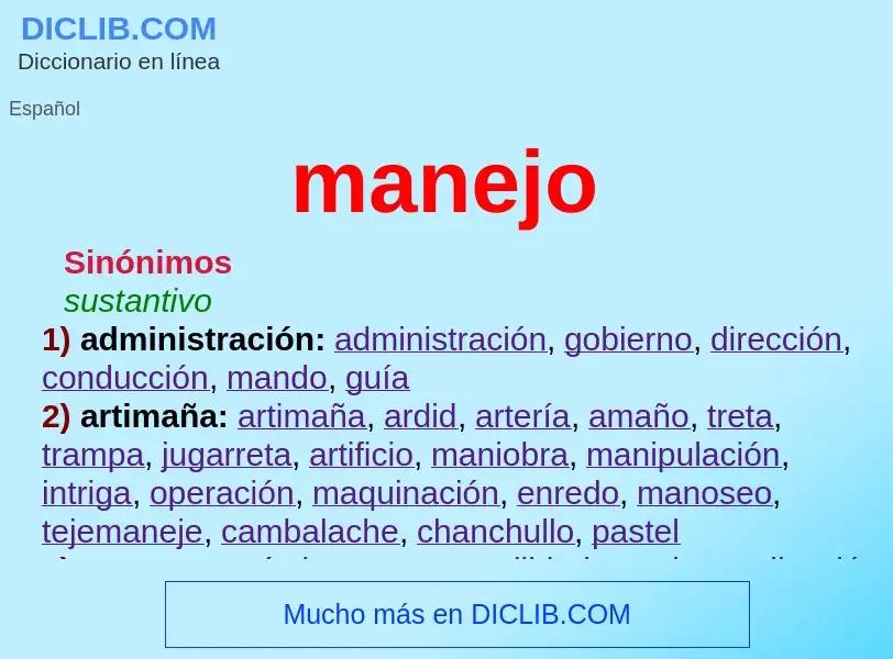 What is manejo - meaning and definition