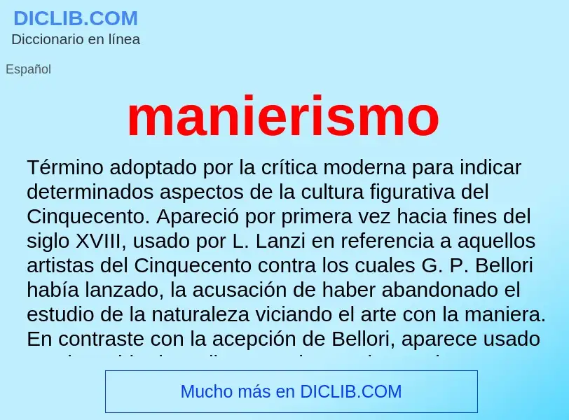 ¿Qué es manierismo? - significado y definición