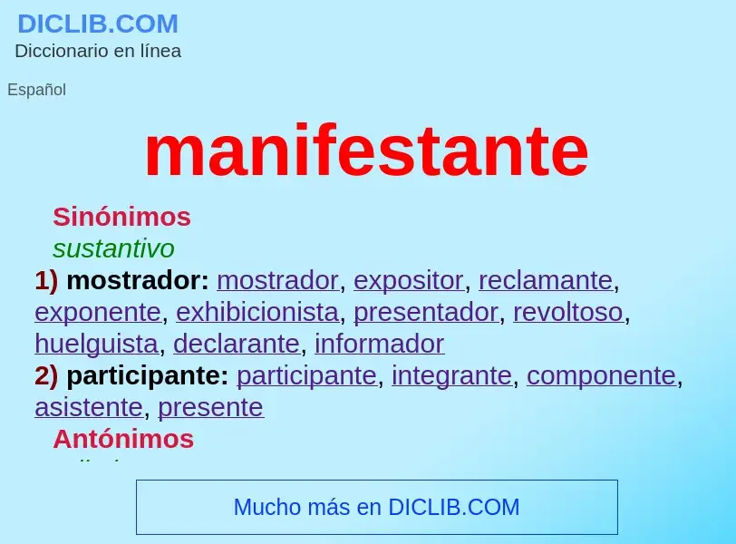 What is manifestante - meaning and definition