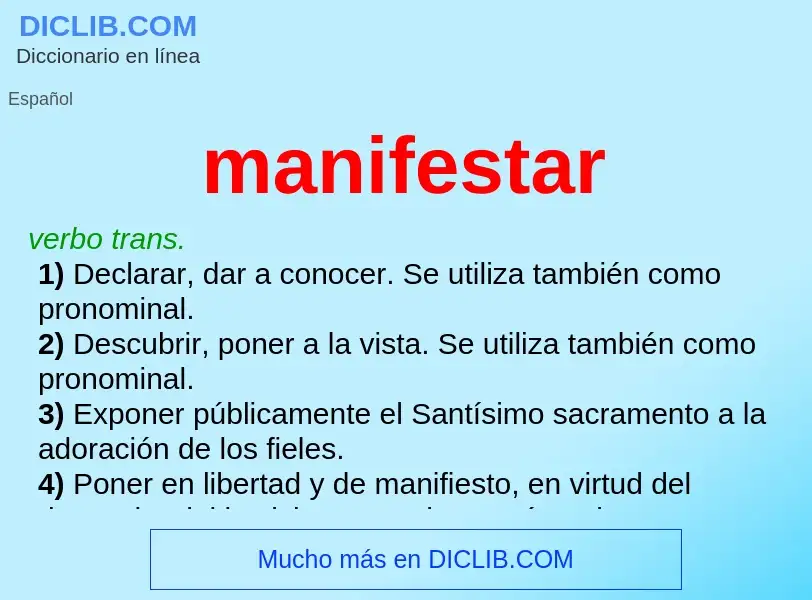 What is manifestar - definition