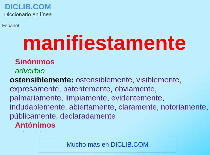 Wat is manifiestamente - definition