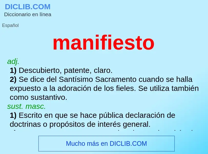 What is manifiesto - meaning and definition