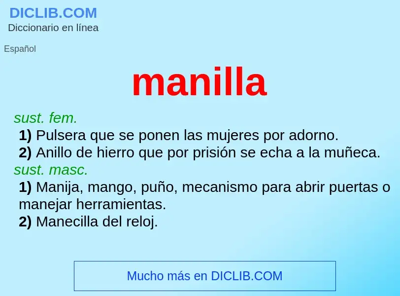 ¿Qué es manilla? - significado y definición