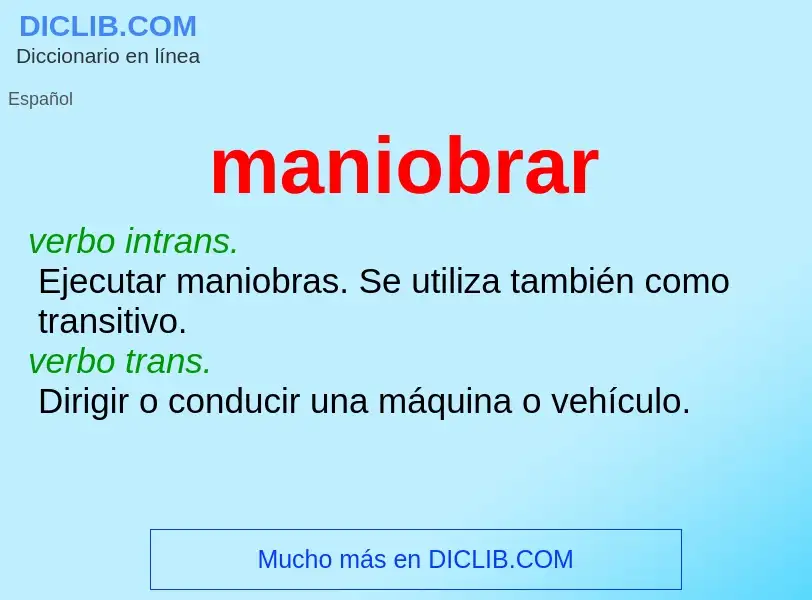 What is maniobrar - meaning and definition