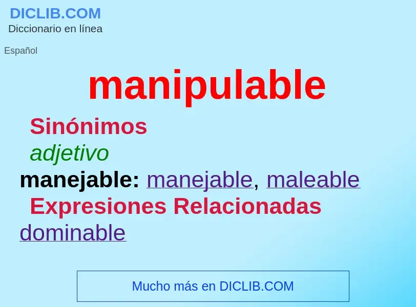 ¿Qué es manipulable? - significado y definición