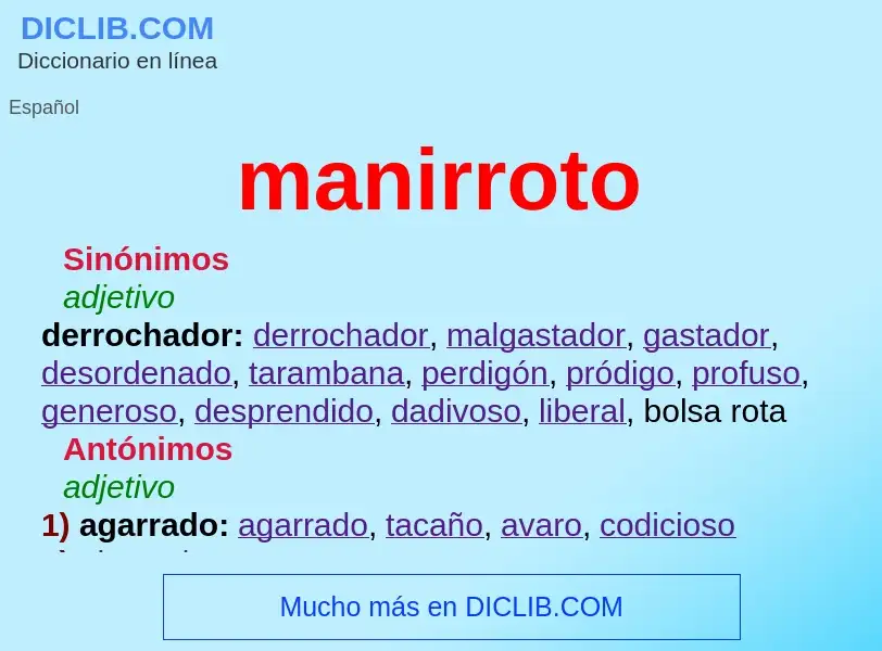 Wat is manirroto - definition