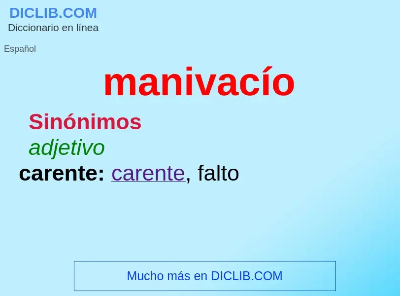 What is manivacío - meaning and definition