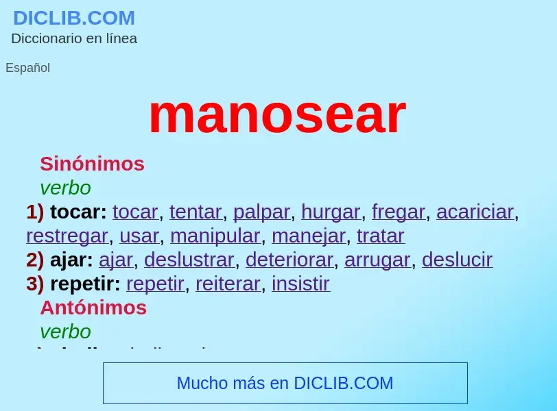 What is manosear - definition