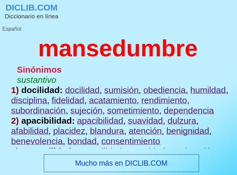 Wat is mansedumbre - definition