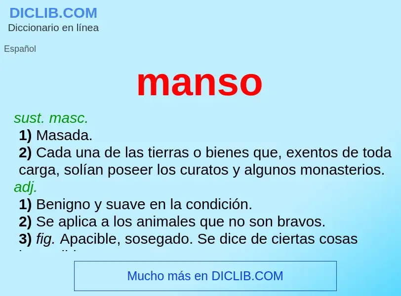 Wat is manso - definition