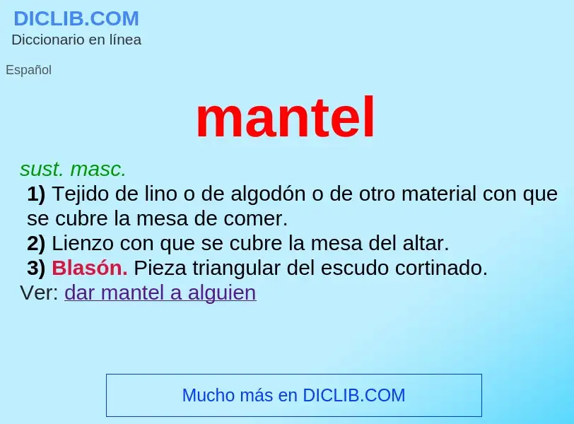 What is mantel - meaning and definition