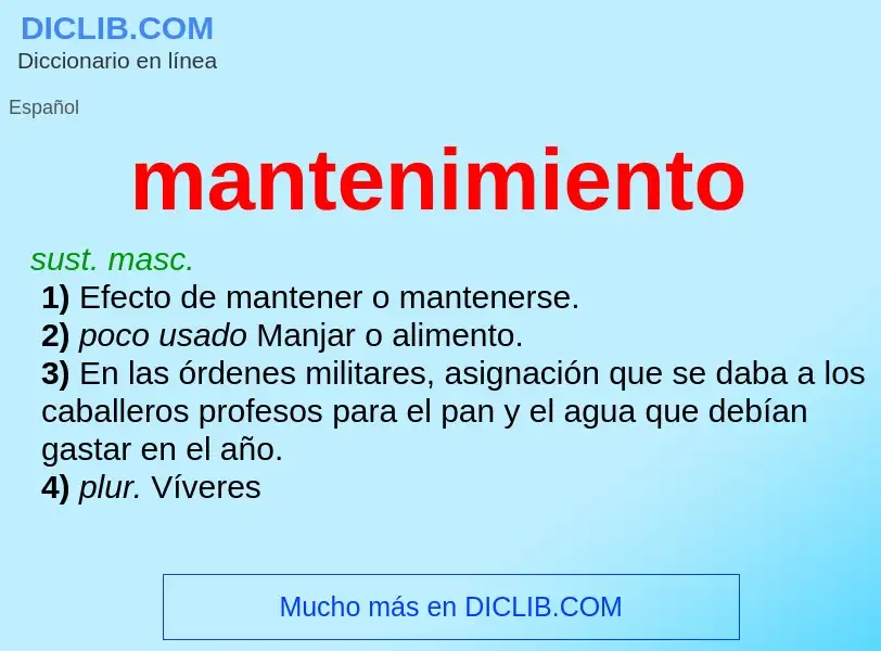 Wat is mantenimiento - definition