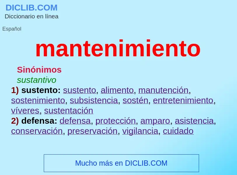 What is mantenimiento - definition