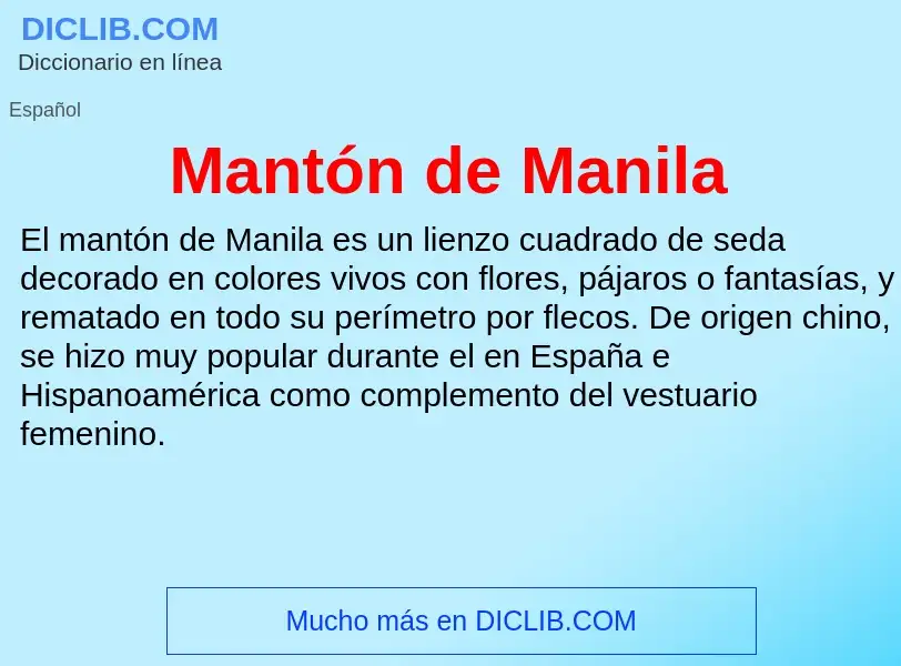 What is Mantón de Manila - definition