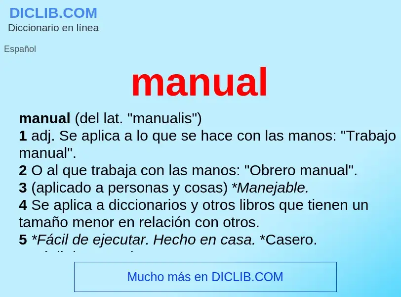 Qu'est-ce que manual - définition