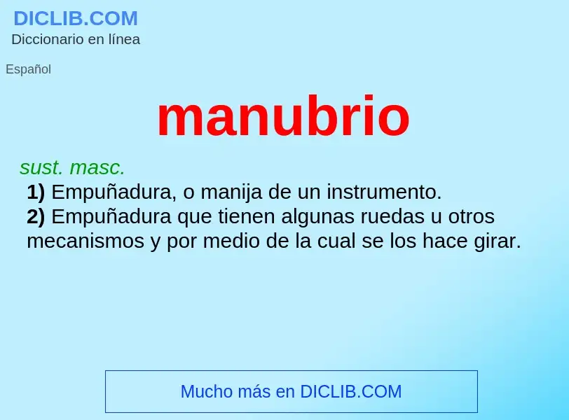 What is manubrio - meaning and definition