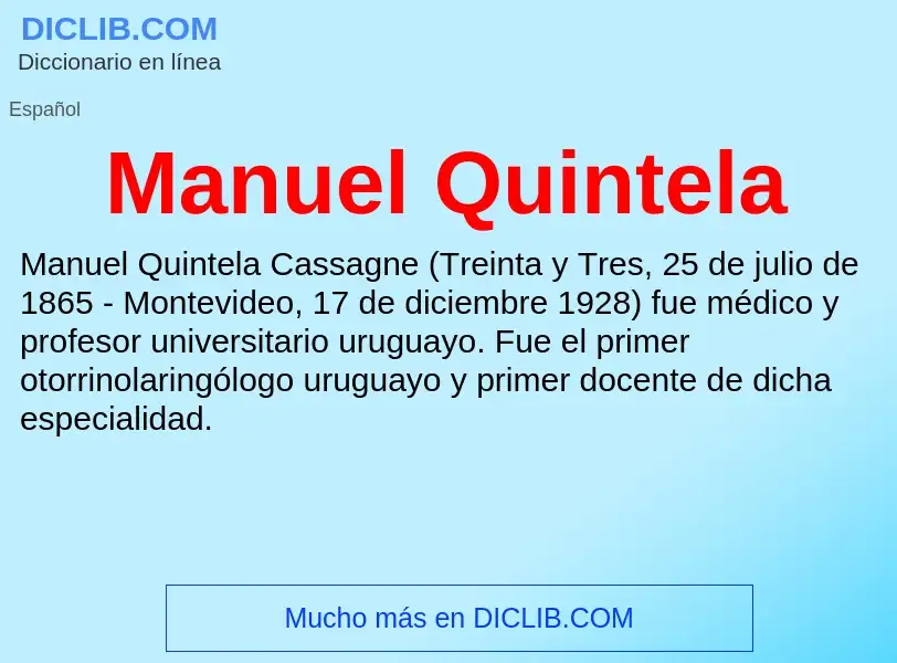 ¿Qué es Manuel Quintela? - significado y definición