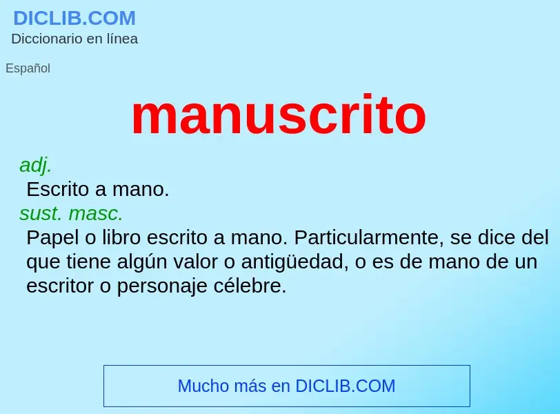 ¿Qué es manuscrito? - significado y definición