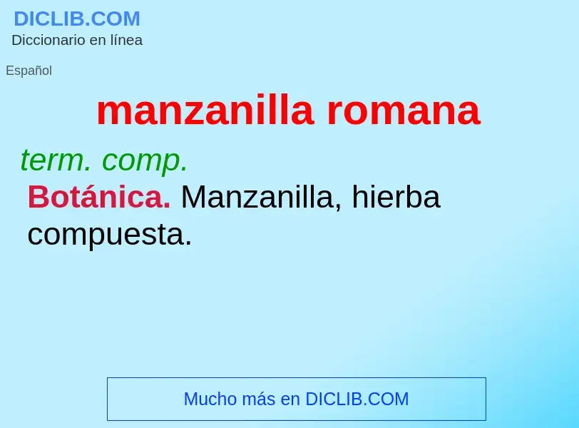 ¿Qué es manzanilla romana? - significado y definición