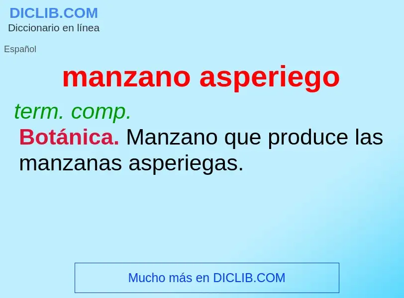 ¿Qué es manzano asperiego? - significado y definición