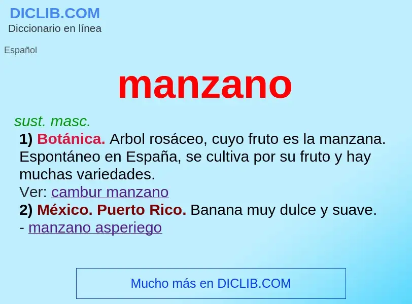 ¿Qué es manzano? - significado y definición