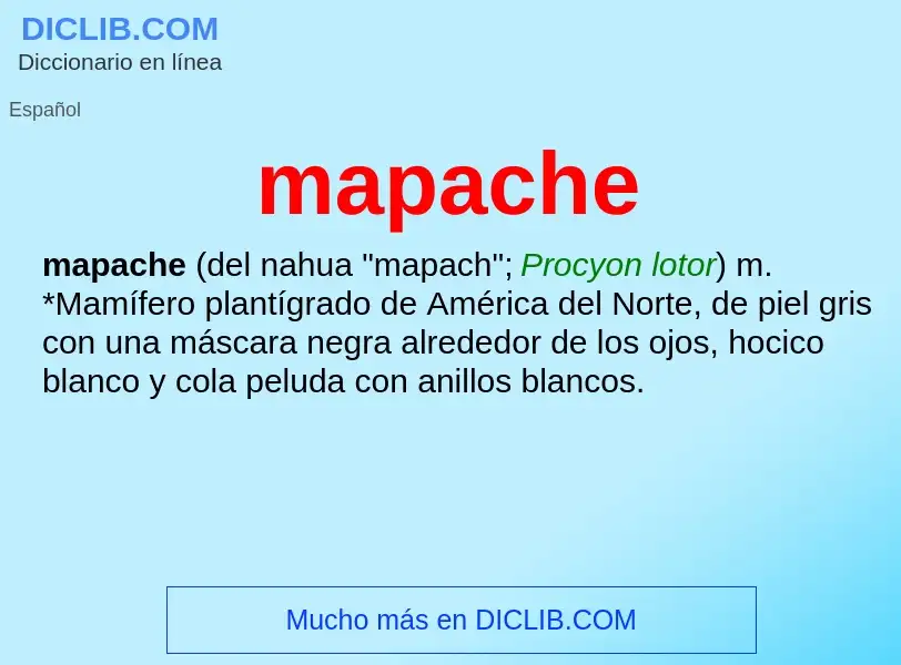 ¿Qué es mapache? - significado y definición