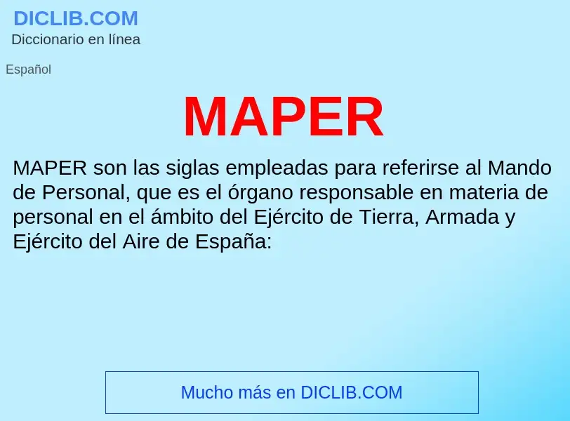 O que é MAPER - definição, significado, conceito