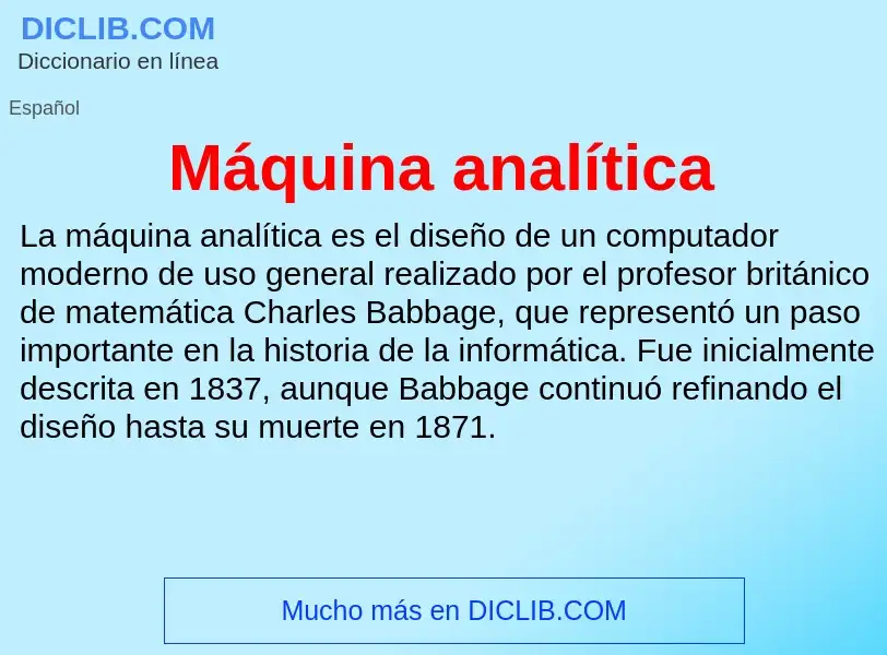 What is Máquina analítica - meaning and definition