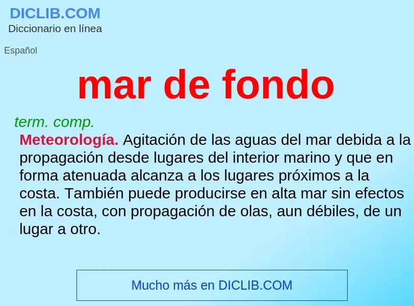 What is mar de fondo - meaning and definition