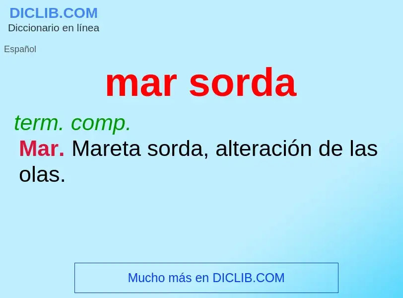 What is mar sorda - meaning and definition