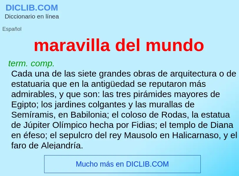 What is maravilla del mundo - definition