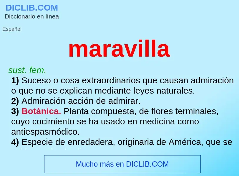 Wat is maravilla - definition