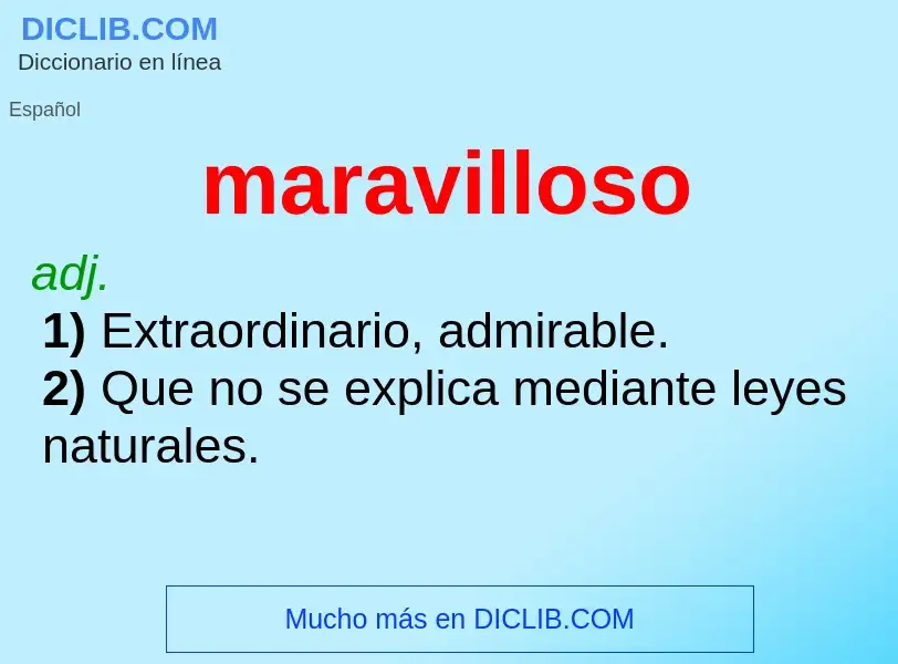 Wat is maravilloso - definition