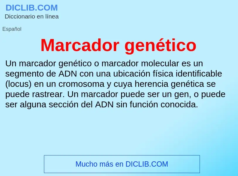 ¿Qué es Marcador genético? - significado y definición