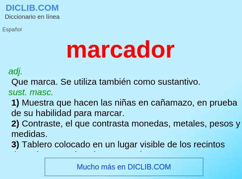 What is marcador - definition