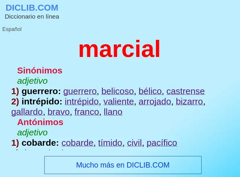 What is marcial - definition