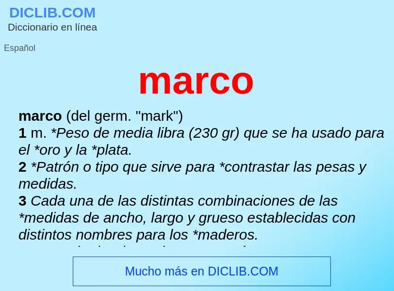 What is marco - definition