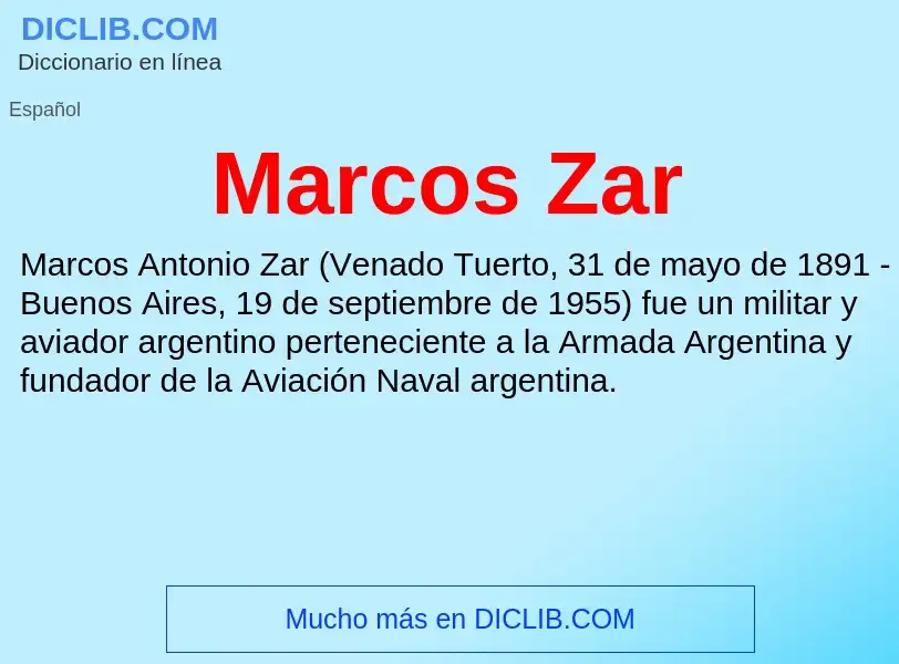 ¿Qué es Marcos Zar? - significado y definición