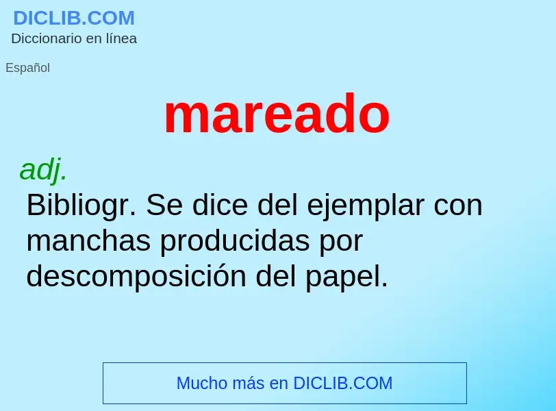 O que é mareado - definição, significado, conceito