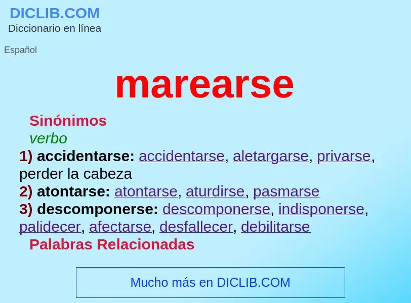 O que é marearse - definição, significado, conceito