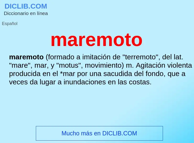 ¿Qué es maremoto? - significado y definición