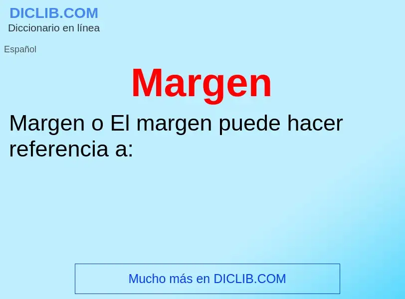 ¿Qué es Margen? - significado y definición