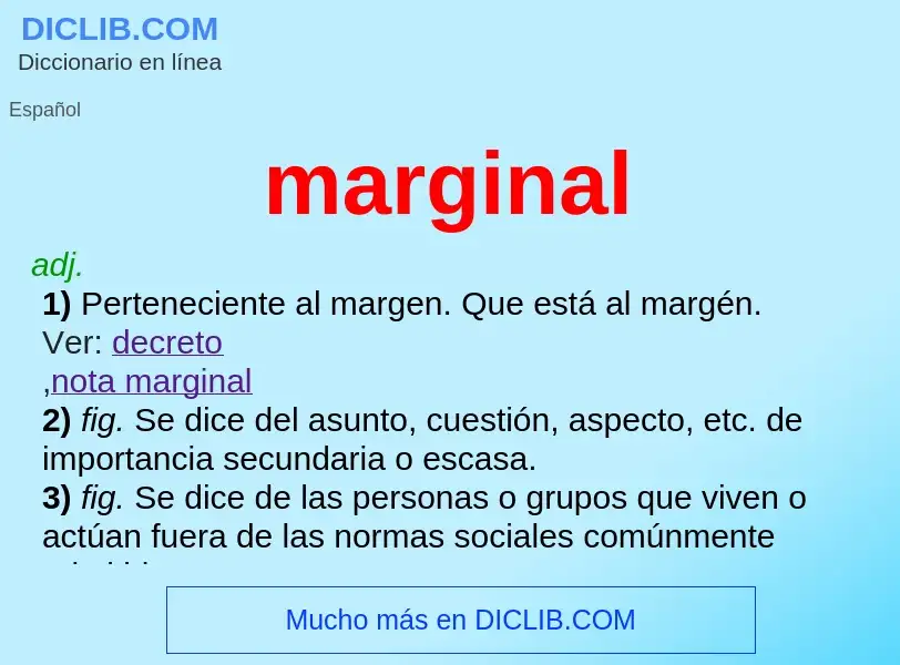 What is marginal - definition