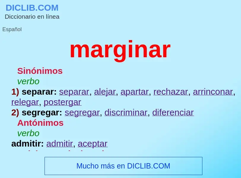 What is marginar - meaning and definition