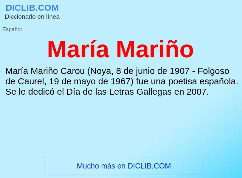 Che cos'è María Mariño - definizione