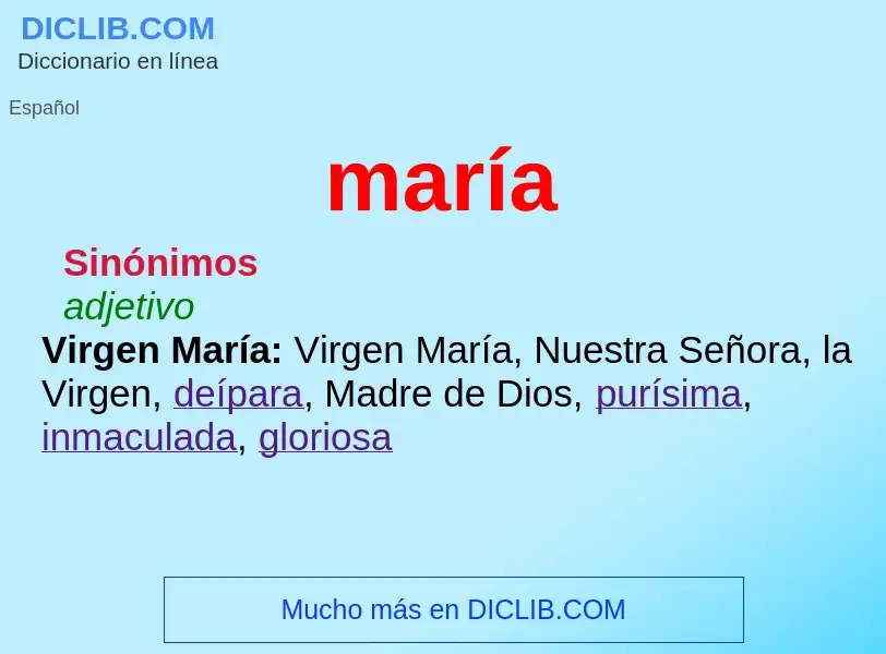 What is maría - meaning and definition